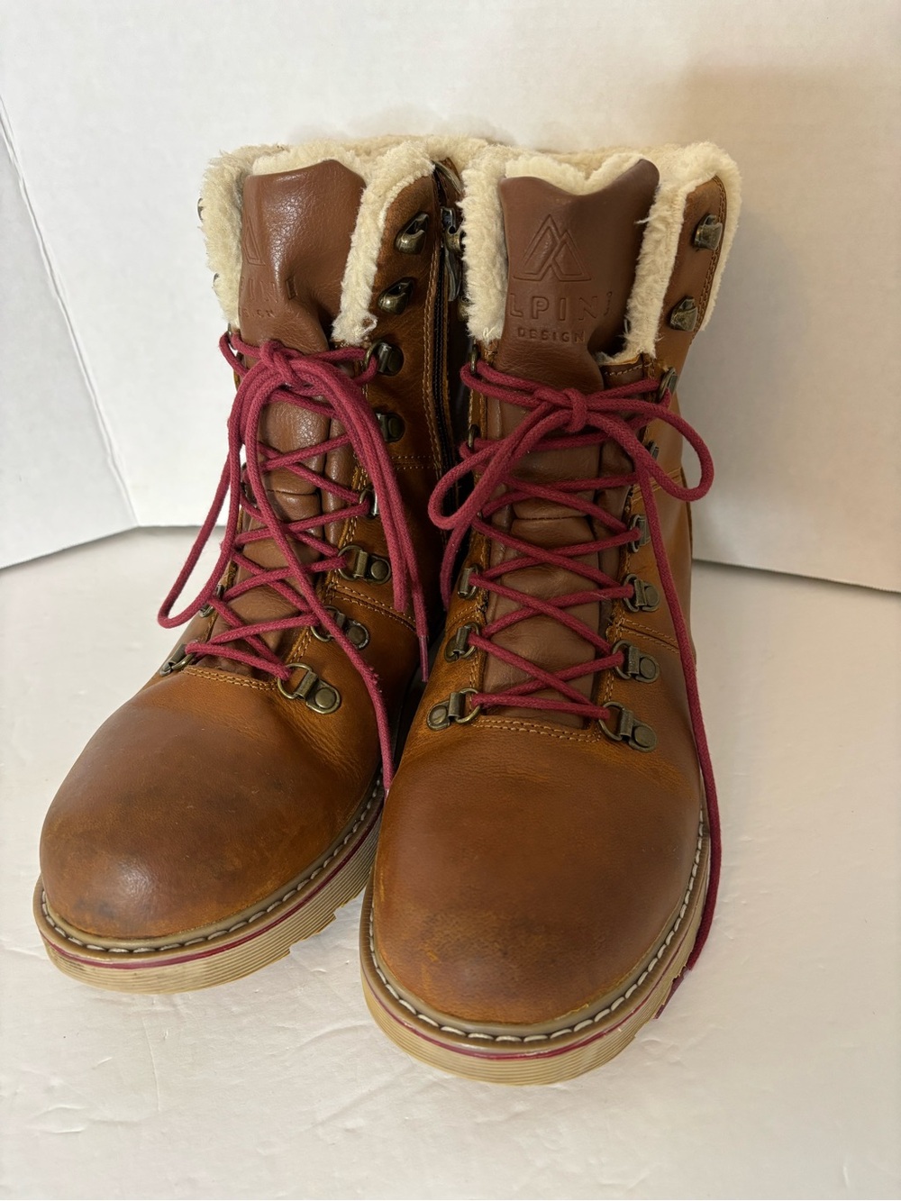 Alpine Design Men's Leather Waterproof Winter Boots Size 10 3M Thinsulate Brown